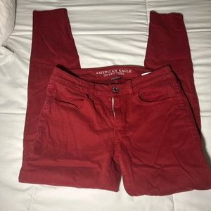 Red American Eagle Jeggings